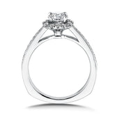 Floral Shape Halo Diamond Engagement Ring